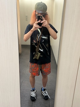 「adidas（アディダス）のアイテム（スニーカー、ブラック系）」を使った、kou198402さん（メンズ・160cm）の夏コーディネート