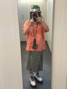 「TOMMY HILFIGER（トミーヒルフィガー）のアイテム（ハット、グリーン系）」を使った、kou198402さん（メンズ・160cm）の夏コーディネート