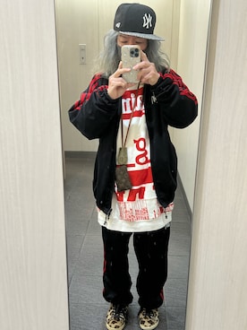 「NEW ERA（ニューエラ）のアイテム（キャップ、ブラック系）」を使った、kou198402さん（メンズ・160cm）の春コーディネート