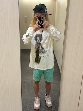 「palmstripesのアイテム（スウェットパンツ、グリーン系）」を使った、kou198402さん（メンズ・160cm）の夏コーディネート