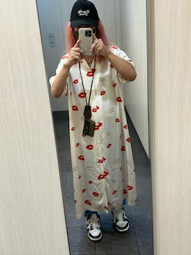 「アイテム（シャツワンピース）」を使った、kou198402さん（メンズ・160cm）の夏コーディネート