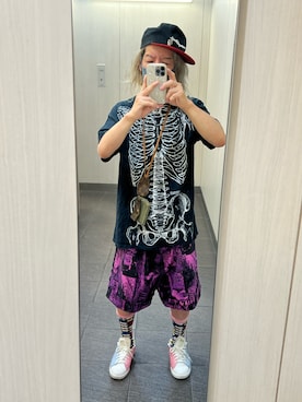 「glamb（グラム）のアイテム（帽子）」を使った、kou198402さん（メンズ・160cm）の夏コーディネート