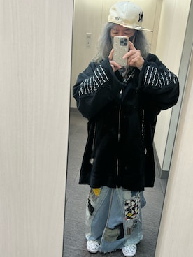 「NEW ERA（ニューエラ）のアイテム（キャップ、ホワイト系）」を使った、kou198402さん（メンズ・160cm）の春コーディネート