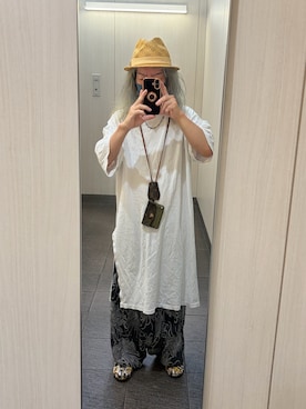 「STUSSY（ステューシー）のアイテム（帽子、ベージュ系）」を使った、kou198402さん（メンズ・160cm）の夏コーディネート