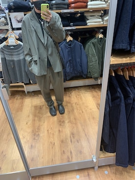 「stein（シュタイン）のアイテム（セットアップ）」を使った、よーださん（メンズ・175cm）の秋コーディネート