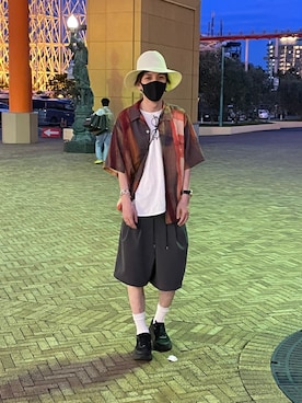「soe（ソーイ）のアイテム（シャツ/ブラウス）」を使った、よーださん（メンズ・174cm）の夏コーディネート