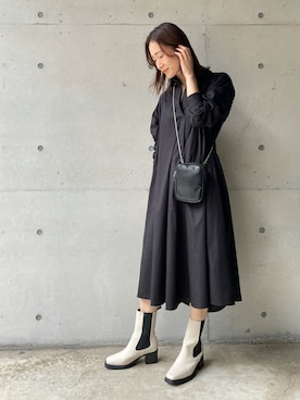「prose verse（プロズヴェール）のアイテム（シャツワンピース）」を使った、Shiiiさん（レディース・162cm）の夏コーディネート