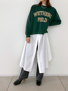 「prose verse（プロズヴェール）のアイテム（シャツワンピース）」を使った、Shiiiさん（レディース・162cm）の秋コーディネート