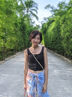 「PULL&BEAR（プルアンドベア）のアイテム（パンツ）」を使った、N.さん（レディース・160cm）の夏コーディネート