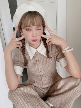「MERCURYDUO（マーキュリーデュオ）のアイテム（帽子）」を使った、mimさん（レディース・157cm）の夏コーディネート