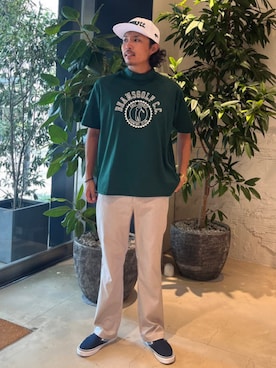 「アイテム（Tシャツ/カットソー）」を使った、BEAMS GOLFさん（メンズ・180cm）の夏コーディネート