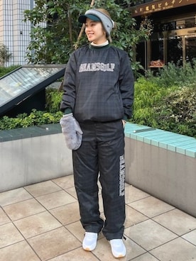 「アイテム（サンバイザー）」を使った、BEAMS GOLFさん（レディース・158cm）の冬コーディネート