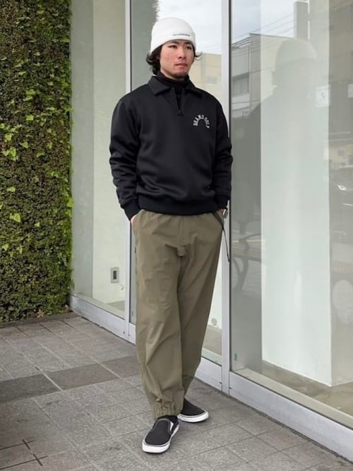 BEAMS GOLF ブラック ハイネックセーター ORANGE LABEL / 裏起毛 ストレッチ ハイネックスウェット（スウェット