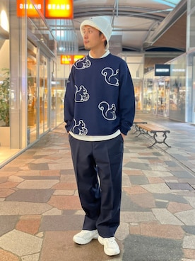 「アイテム（ポロシャツ）」を使った、BEAMS GOLFさん（メンズ・167cm）の冬コーディネート