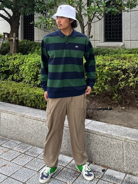 「LACOSTE（ラコステ）のアイテム」を使った、BEAMS GOLFさん（メンズ・180cm）の秋コーディネート