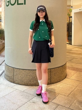 「アイテム（ポロシャツ）」を使った、BEAMS GOLFさん（レディース・155cm）の夏コーディネート