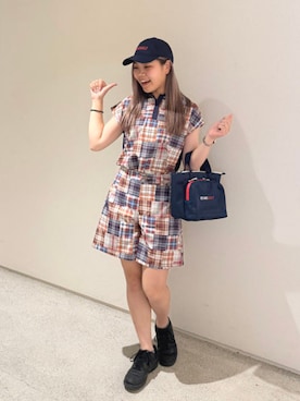 「BEAMS GOLF（ビームスゴルフ）のアイテム」を使った、BEAMS GOLFさん（レディース・161cm）の夏コーディネート