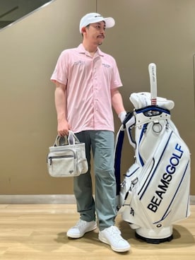 「BEAMS GOLF（ビームスゴルフ）のアイテム」を使った、BEAMS GOLFさん（メンズ・162cm）の夏コーディネート