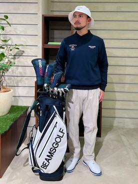 「BEAMS GOLF（ビームスゴルフ）のアイテム」を使った、BEAMS GOLFさん（メンズ・173cm）の春コーディネート