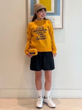 「アイテム（ポーチ）」を使った、BEAMS GOLFさん（レディース・156cm）の秋コーディネート