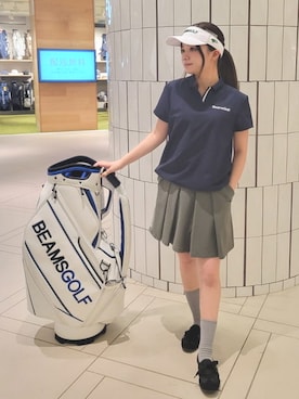 「BEAMS GOLF（ビームスゴルフ）のアイテム」を使った、BEAMS GOLFさん（レディース・153cm）の夏コーディネート