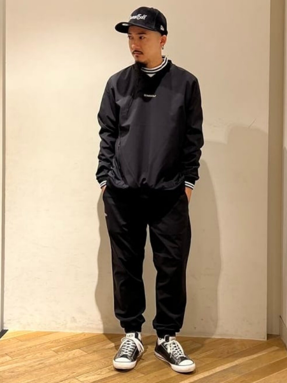 ⓁBEAMS GOLF ビームスゴルフ 襟付きVネックプルオーバーNAVY 【公式通販】