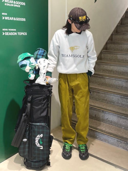 【美品】BEAMS GOLFビームスゴルフ セーター ニット ダークグリーン Ｌ BEAMS GOLFBEAMS GOLFさんのニット/セーターを使ったコーディネート