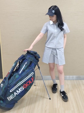 「BEAMS GOLF（ビームスゴルフ）のアイテム」を使った、BEAMS GOLFさん（レディース・153cm）の夏コーディネート