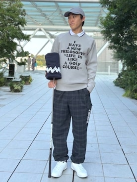 「アイテム（ゴルフグッズ）」を使った、BEAMS GOLFさん（メンズ・172cm）の秋コーディネート