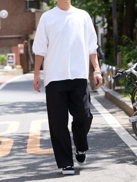 「GILDAN（ギルダン）のアイテム」を使った、rooptokyokkさん（メンズ・173cm）の夏コーディネート