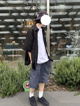 「GILDAN（ギルダン）のGILDAN/ギルダン 5.3oz プレミアムコットン 半袖無地Tシャツ 2026年春夏（Tシャツ/カットソー、ホワイト系）」を使った、rooptokyokkさん（メンズ・173cm）の春コーディネート