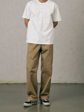 「Dickies（ディッキーズ）の【お気に入り数11万人突破】Dickies/ディッキーズ THE ORIGINAL FIT 874 TCツイル センタープレス スケーターパンツ レングス32インチ ワークパンツ イージーパンツ 2026年春夏（チノパンツ、ブラック系）」を使った、rooptokyokkさん（メンズ・173cm）の春コーディネート