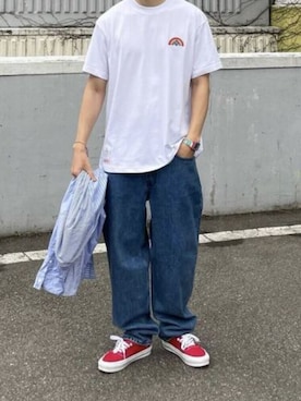 「Levi's（リーバイス）のLEVI'S/リーバイス BAGGY BARREL バレルバギージーンズ 2026春夏（デニムパンツ、ブルー系）」を使った、rooptokyokkさん（メンズ・173cm）の春コーディネート