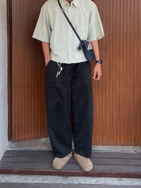 「Dickies（ディッキーズ）の【お気に入り数11万人突破】Dickies/ディッキーズ THE ORIGINAL FIT 874 TCツイル センタープレス スケーターパンツ レングス32インチ ワークパンツ イージーパンツ 2026年春夏（チノパンツ、ブラック系）」を使った、rooptokyokkさん（メンズ・173cm）の春コーディネート