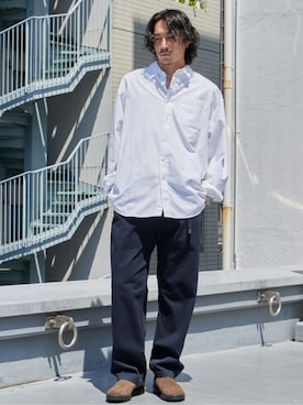 「Gramicci（グラミチ）のGramicci/グラミチ GRAMICCI PANT STRAIGHT FIT グラミチパンツ ストレートフィット 秋 秋服 2026年秋冬（チノパンツ、ブルー系）」を使った、rooptokyokkさん（メンズ・178cm）の秋コーディネート