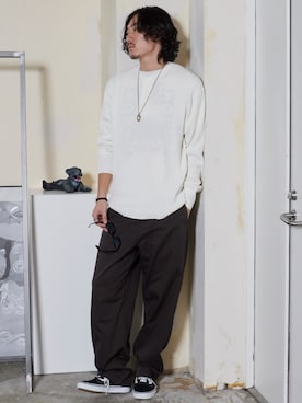 「アイテム（ボクサーパンツ、ホワイト系）」を使った、rooptokyokkさん（メンズ・178cm）の秋コーディネート