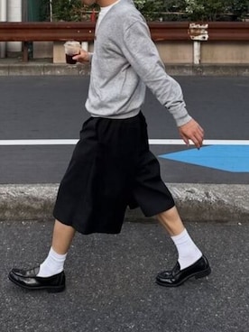 「Dickies（ディッキーズ）の【ROOPTOKYO別注】Dickies/ディッキーズ EASY WORK SHORTSイージーワークショーツ ショートパンツ ハーフパンツ 2026年春夏（チノパンツ、ブラック系）」を使った、rooptokyokkさん（メンズ・173cm）の春コーディネート