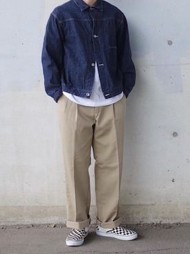 「Dickies（ディッキーズ）の【お気に入り数11万人突破】Dickies/ディッキーズ THE ORIGINAL FIT 874 TCツイル センタープレス スケーターパンツ レングス32インチ ワークパンツ イージーパンツ 2026年春夏春服 夏服（チノパンツ、グレー系）」を使った、rooptokyokkさん（メンズ・173cm）の春コーディネート
