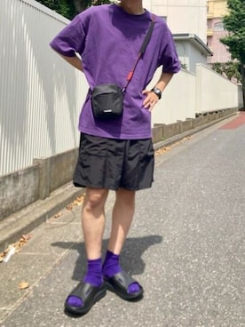 「Gramicci（グラミチ）のGramicci/グラミチ NYLON PACKABLE G-SHORT ナイロン パッカブル G-ショーツ ポケッタブル 携帯用 ハーフパンツ 2026年春夏（その他パンツ、ベージュ系）」を使った、rooptokyokkさん（メンズ・173cm）の春コーディネート