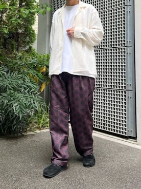 「GILDAN（ギルダン）のGILDAN/ギルダン 5.3oz プレミアムコットン 半袖無地Tシャツ 2026年春夏（Tシャツ/カットソー、グレー系）」を使った、rooptokyokkさん（メンズ・173cm）の春コーディネート