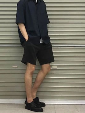 「TRUSS（トラス）のTRUSS/トラス  バーサタイル ナイロンショーツ ハーフパンツ 2026年春夏（その他パンツ、グレー系）」を使った、rooptokyokkさん（メンズ・173cm）の夏コーディネート