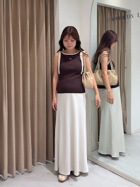 「CAPRICIEUX LE'MAGE（カプリシューレマージュ）のアイテム（スカート）」を使った、SAKIさん（レディース・153cm）の夏コーディネート
