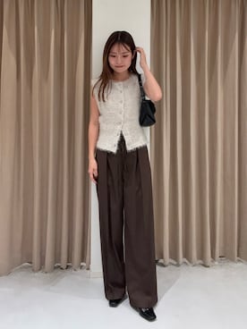「ストライプパンツ」｜SAKIさん（レディース・153cm）の秋コーディネート