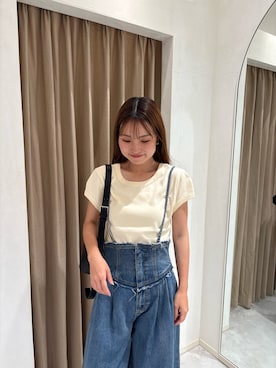「カラーTシャツ」｜SAKIさん（レディース・153cm）の夏コーディネート