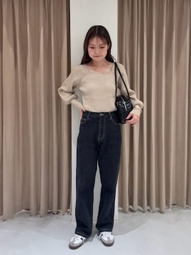 「ハイウエストデニム」｜SAKIさん（レディース・153cm）の秋コーディネート