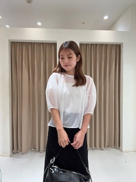 「Iラインスカート」｜SAKIさん（レディース・153cm）の夏コーディネート