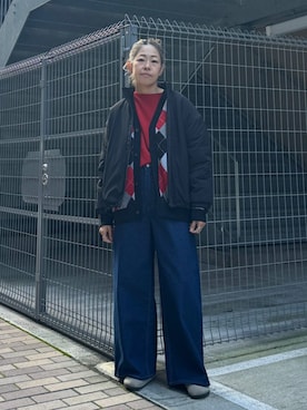 「SHIPS」｜「アイテム（ジャケット/アウター）」を使った、飯田さん（レディース・163cm）の冬コーディネート