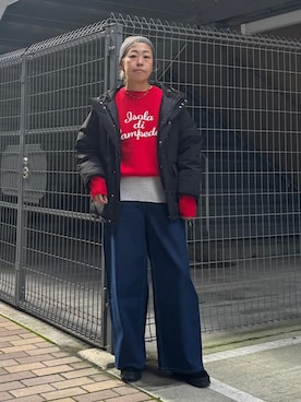 「SHIPS」｜「アイテム（ダウンジャケット/コート）」を使った、飯田さん（レディース・163cm）の秋コーディネート