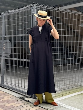 「アイテム（ワンピース）」を使った、飯田さん（レディース・163cm）の夏コーディネート