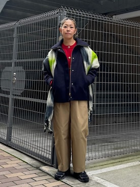 「SHIPS」｜「アイテム（ジャケット/アウター）」を使った、飯田さん（レディース・163cm）の冬コーディネート